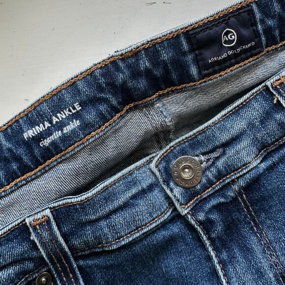 AG Medium Wash Whiskered Prima Ankle Cigarette Ankle Jeans 31 - Picture 7 of 12